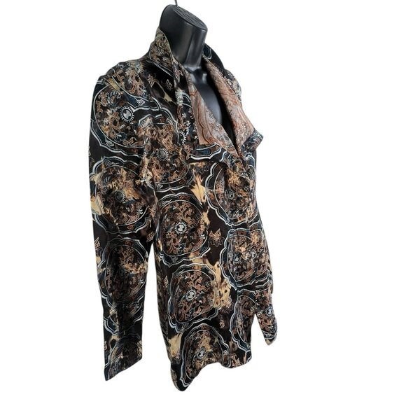 CITRON Santa Monica silk brocade button front jacket sz small/medium - Picture 4 of 5